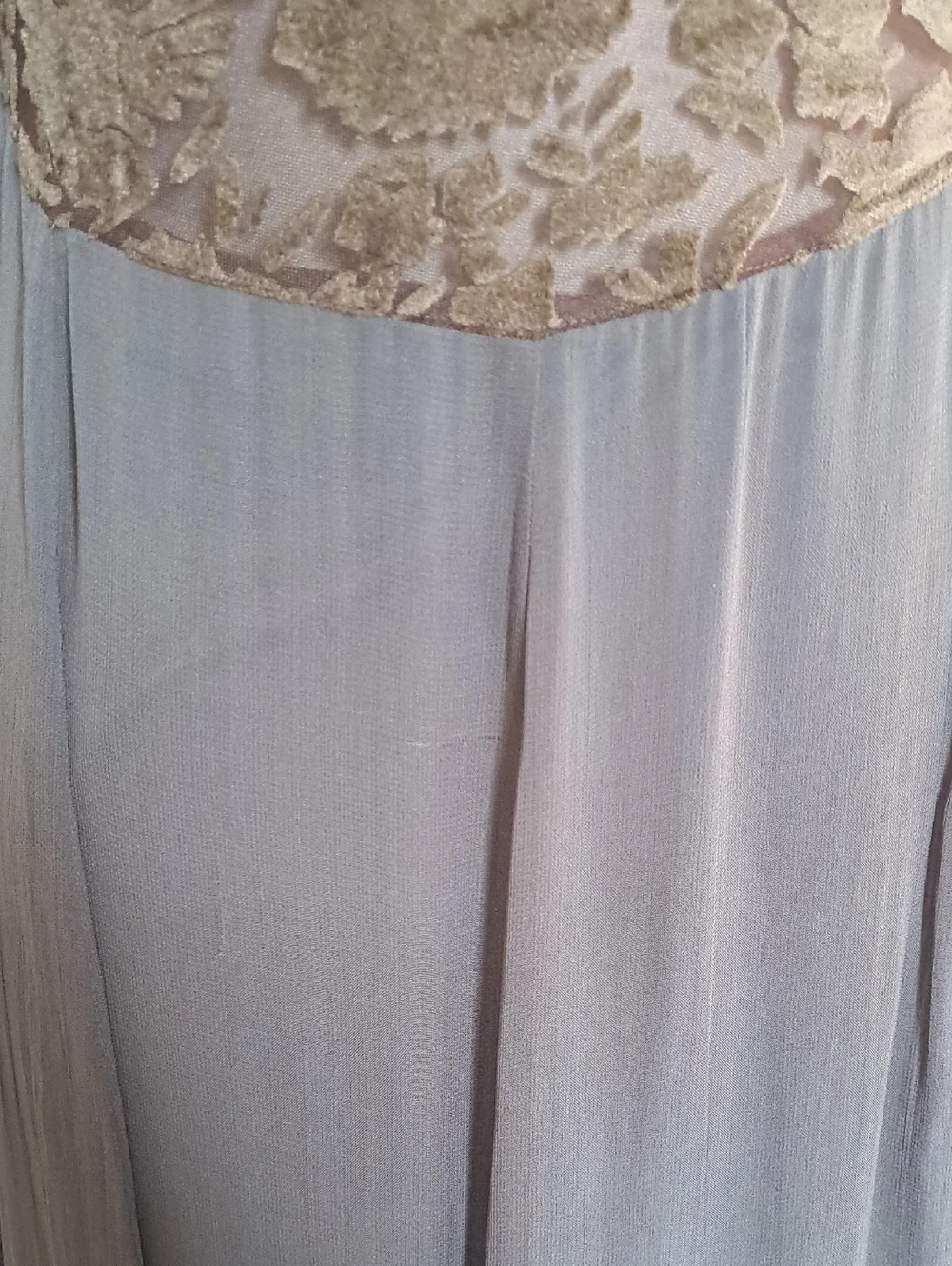 VTG 90s Newport News Whimsigoth Burnout Velvet Floral Applique Maxi Dress Sz 10 - Picture 12 of 13
